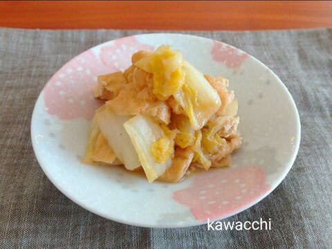 簡単♡白菜と油揚げのめんつゆ炒め